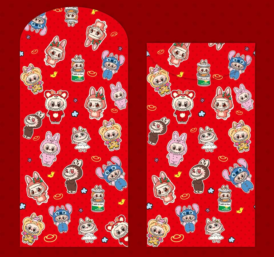 Labubu Characters Red Pocket Set