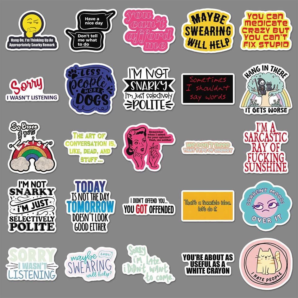 Snarky Meme Sticker Pack (50 pieces)