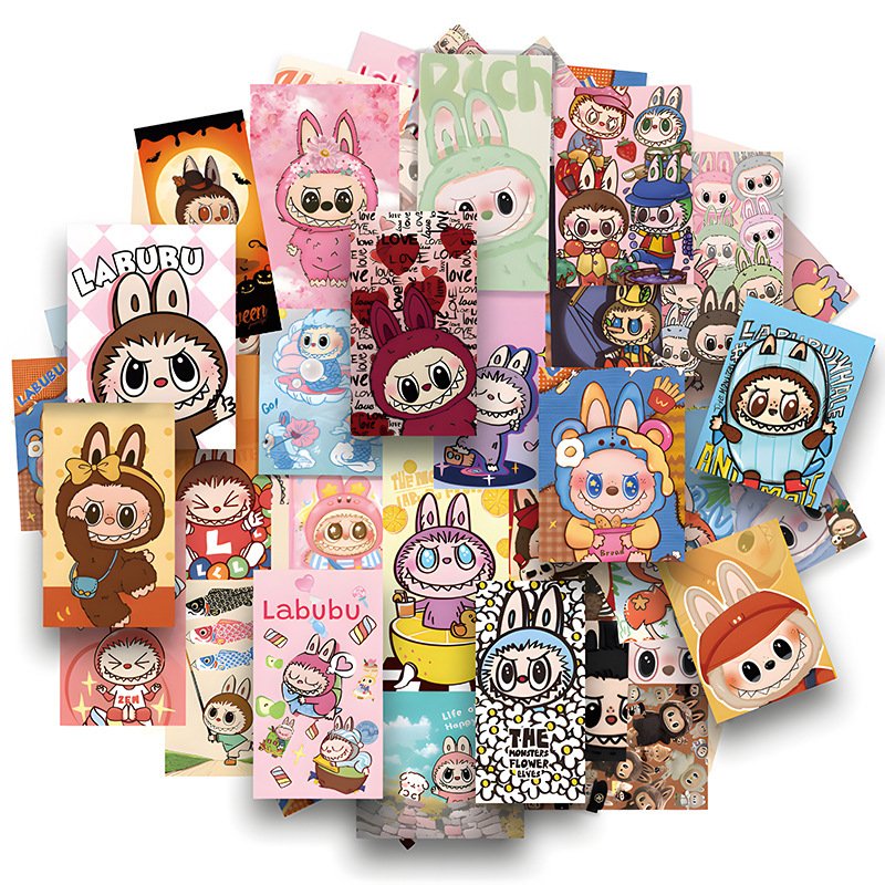 Labubu Sticker Pack (50 pieces - Rectangular)