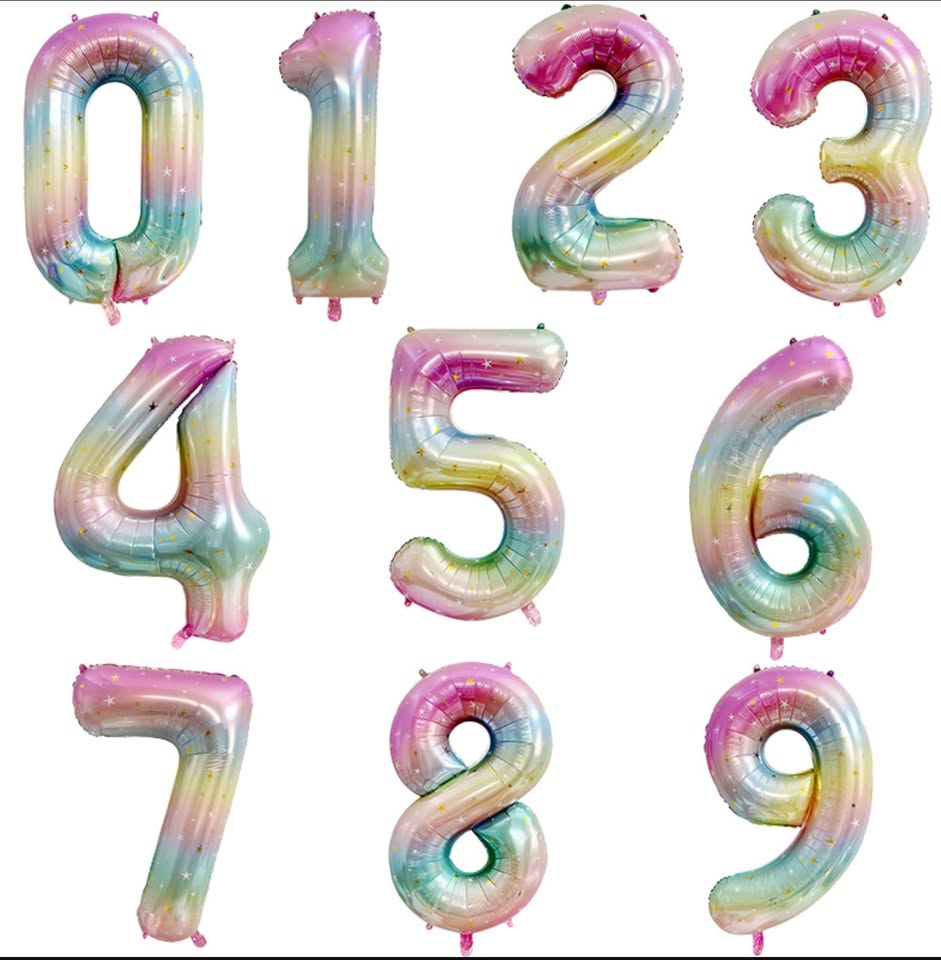 Jumbo Rainbow Number Balloon