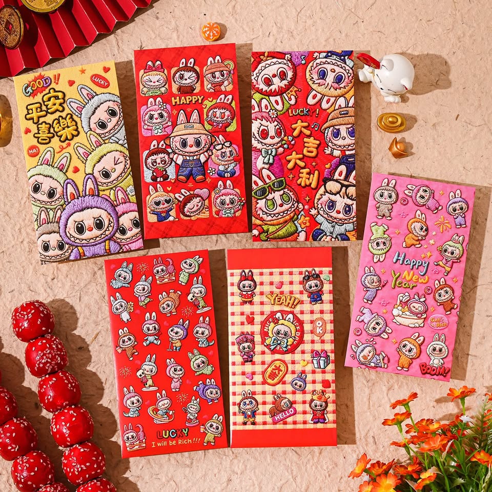 Labubu Lunar New Year Red Pocket Set