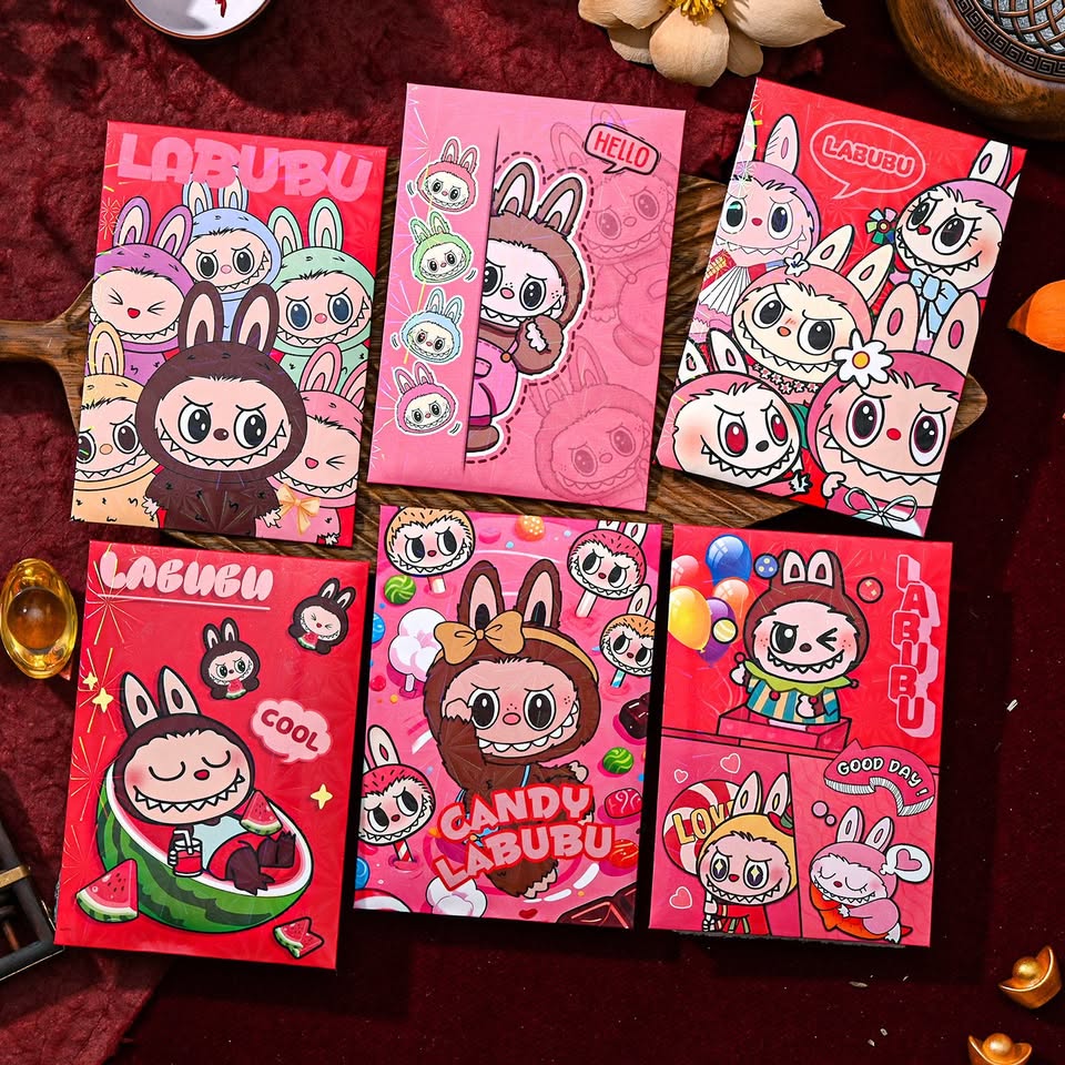 Labubu Red Pocket Set of 6