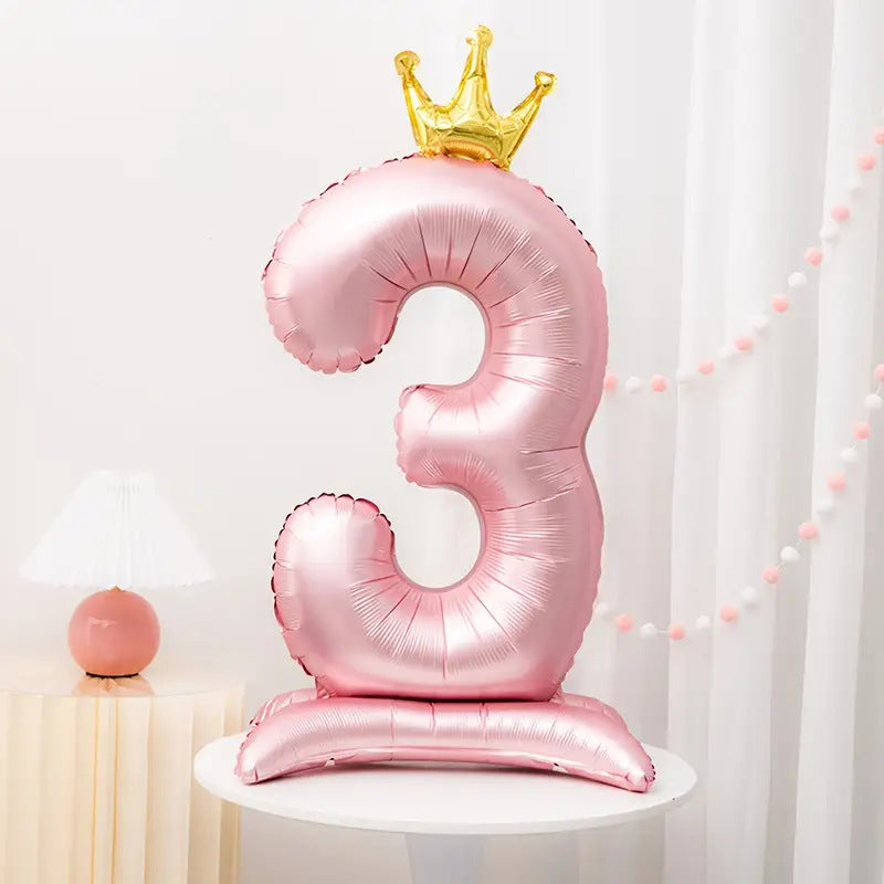 Jumbo Pink Princess Standing Number Balloon