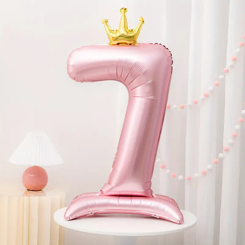 Jumbo Pink Princess Standing Number Balloon