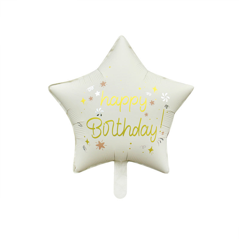 Happy Birthday Star Balloon (Matte Finish)