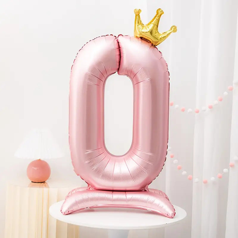 Jumbo Pink Princess Standing Number Balloon