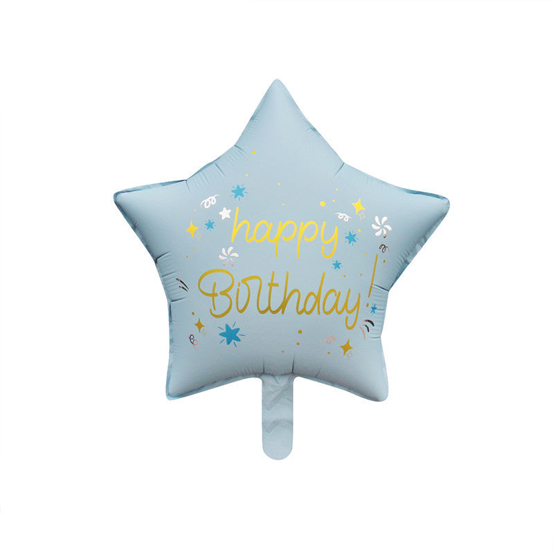 Happy Birthday Star Balloon (Matte Finish)