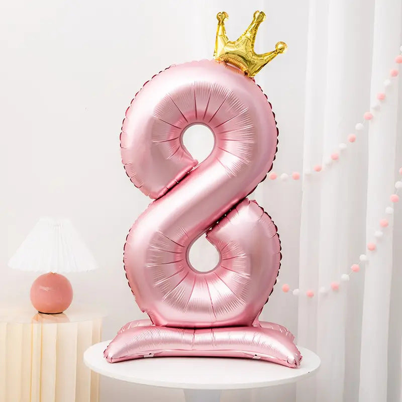 Jumbo Pink Princess Standing Number Balloon