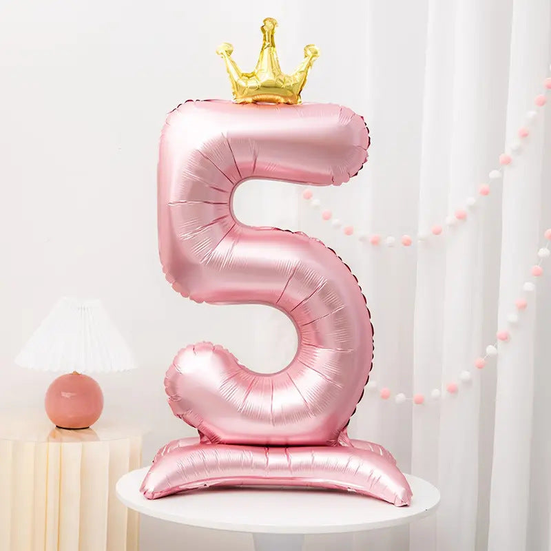 Jumbo Pink Princess Standing Number Balloon