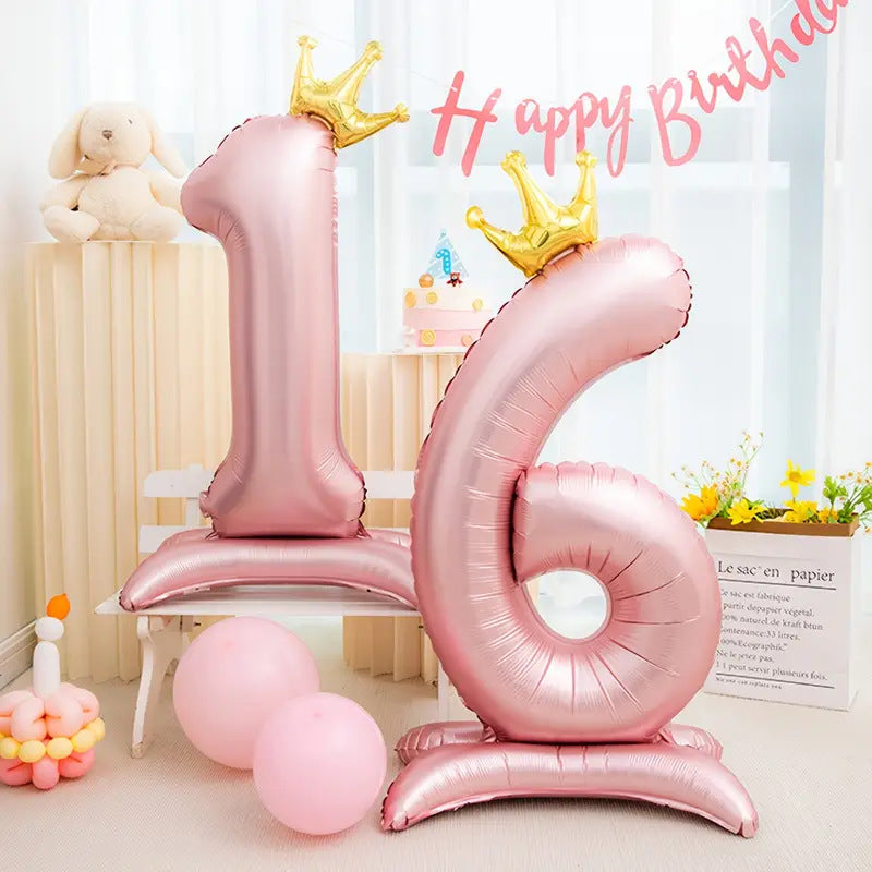 Jumbo Pink Princess Standing Number Balloon