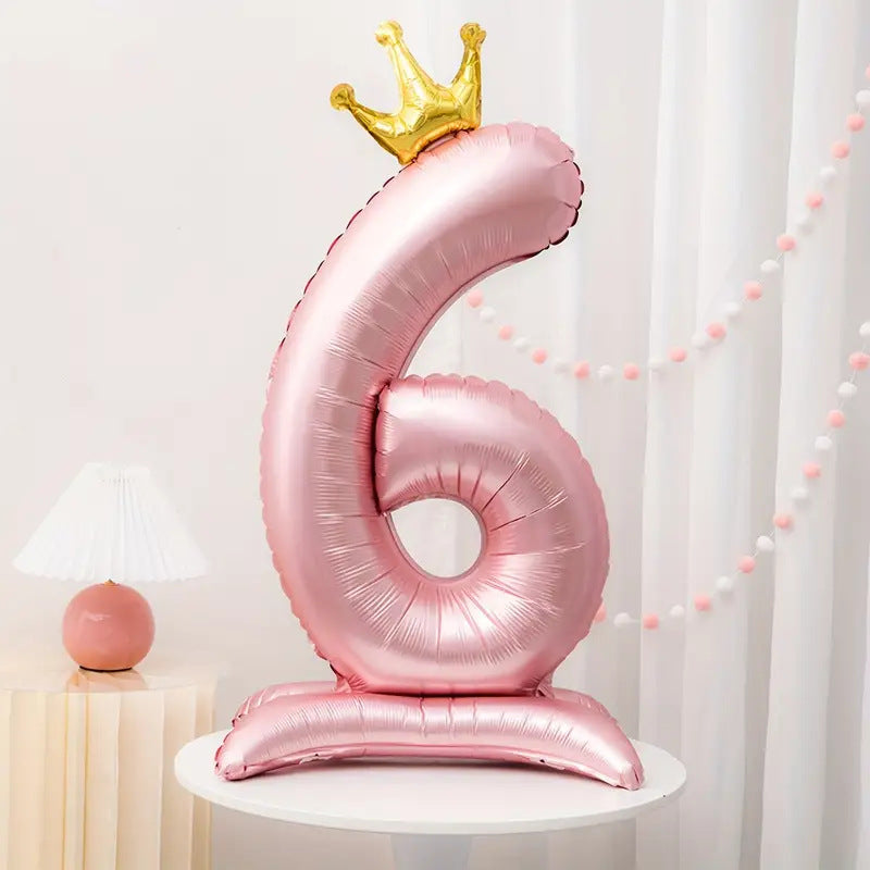 Jumbo Pink Princess Standing Number Balloon