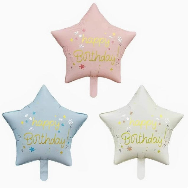 Happy Birthday Star Balloon (Matte Finish)