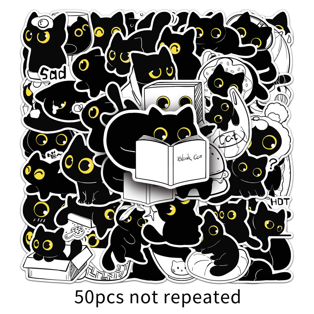 Black Cat Sticker Pack (50 pieces)