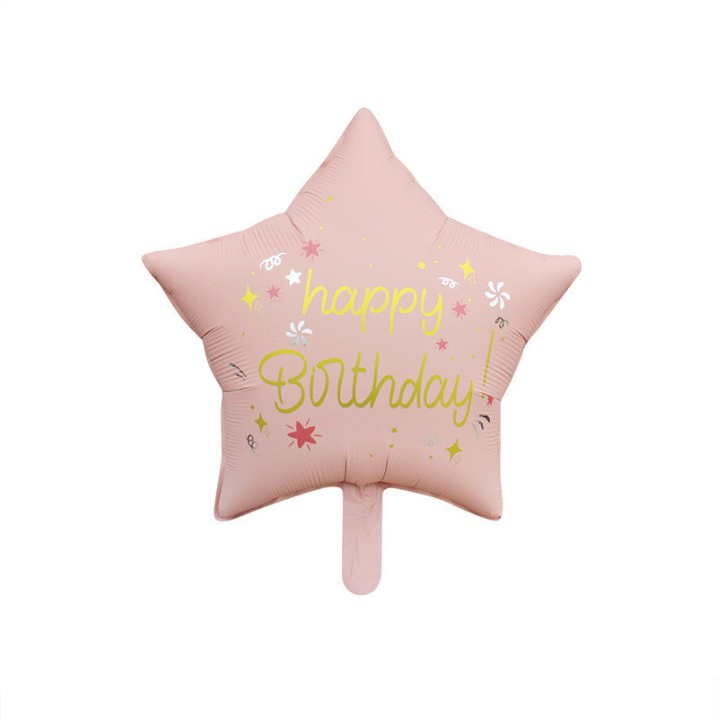 Happy Birthday Star Balloon (Matte Finish)