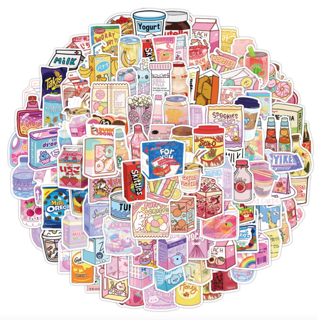 Cute Snack Sticker Pack (100 pieces)