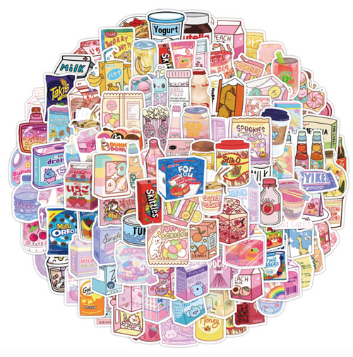 Cute Snack Sticker Pack (100 pieces)