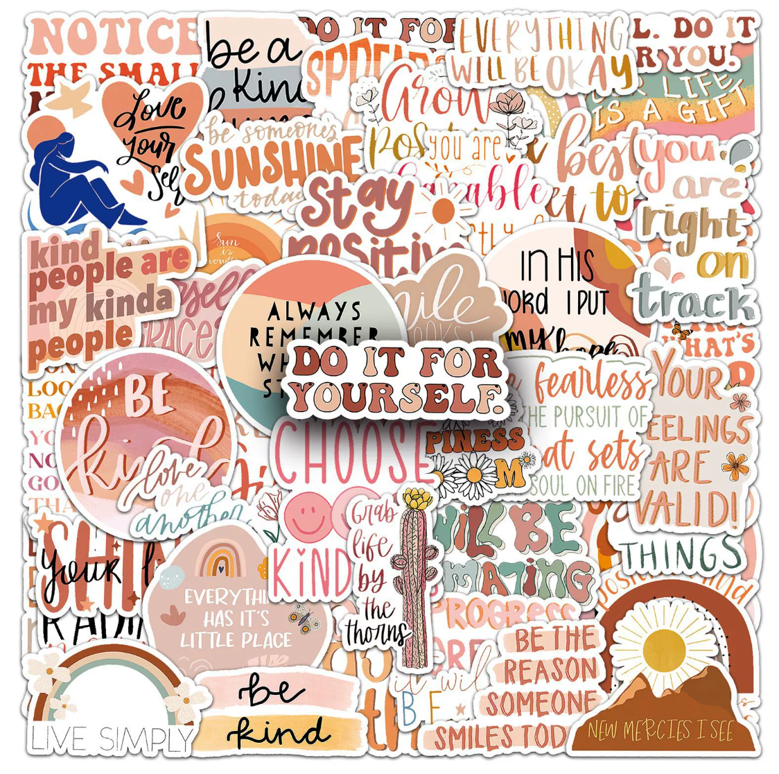 Positive Affirmation Sticker Pack (50 pieces)
