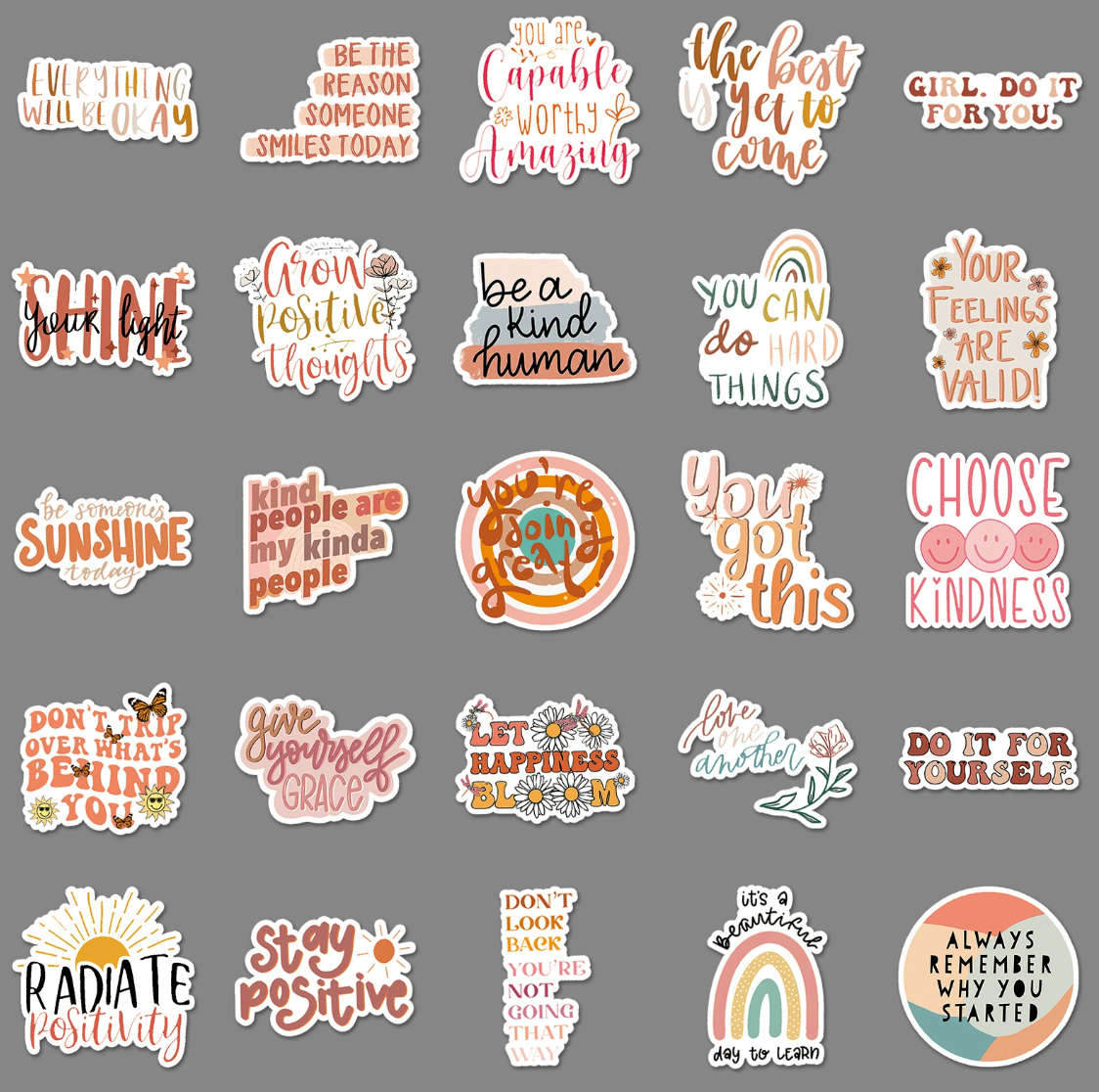 Positive Affirmation Sticker Pack (50 pieces)