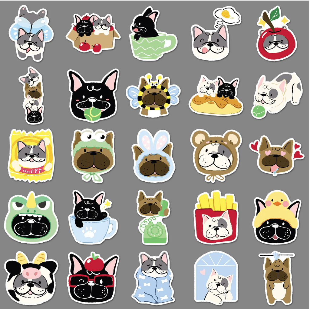 French Bulldog Sticker Pack (50 pieces)