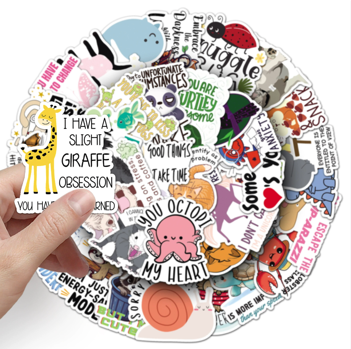 Fun Animal Positive Affirmations Sticker Pack (50 pieces)